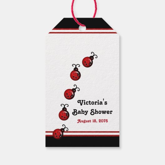 アフリカ系アメリカ人レディバグ赤ちゃんシャワー ギフトタグ (裏面)