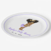 アフリカ系アメリカ人ヴィンテージプリンセスベビー紫 ペーパープレート (アングル)