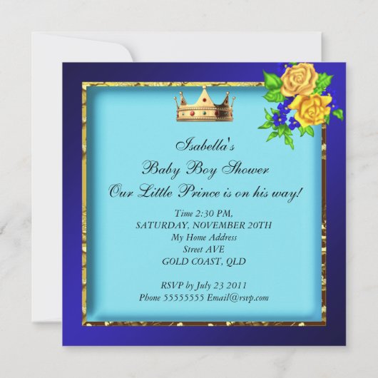 アフリカ系アメリカ人ヴィンテージ赤ちゃんシャワープリンスボーイ 招待状