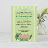 アフリカ系アメリカ人三つ子ガールベビーシャワー招待状 招待状 (スタンド正面)