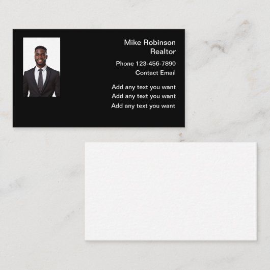 アフリカ系アメリカ人不動産仲介業者フォト不動産仲介業者 名刺 (正面/裏面)
