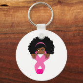 アフリカ系アメリカ人乳がん認識度ブラックウォム キーホルダー (正面)