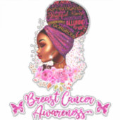 アフリカ系アメリカ人乳がん認識度女性 シール (正面)