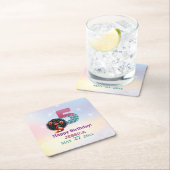 アフリカ系アメリカ人人魚メイド第5誕生日 スクエアペーパーコースター (インサイチュ)