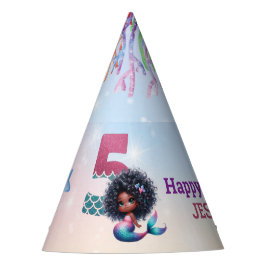 アフリカ系アメリカ人人魚メイド第5誕生日 パーティーハット