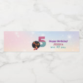 アフリカ系アメリカ人人魚メイド第5誕生日 ペットボトルラベル (シングルラベル)