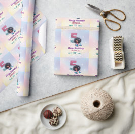 アフリカ系アメリカ人人魚メイド第5誕生日 ラッピングペーパー