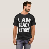 アフリカ系アメリカ人伝統月Afro I am Black H Tシャツ (正面フル)