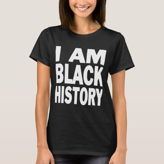 アフリカ系アメリカ人伝統月Afro I am Black H Tシャツ (正面)