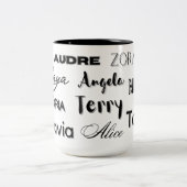 アフリカ系アメリカ人作家をテーマにしたコーヒーマグ ツートーンマグカップ (中央)