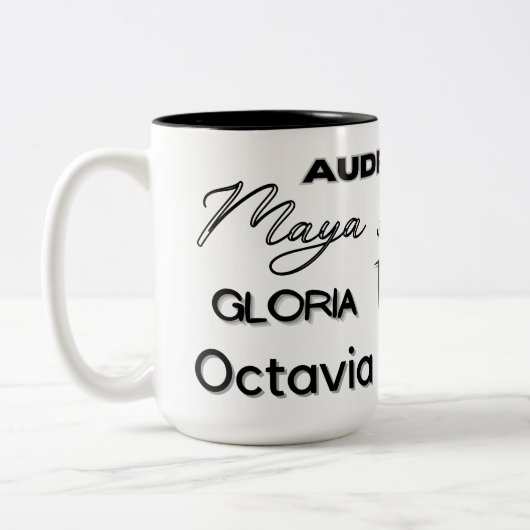 アフリカ系アメリカ人作家をテーマにしたコーヒーマグ ツートーンマグカップ (左)