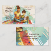 アフリカ系アメリカ人先生ベビーシッター託児 名刺 (正面/裏面)