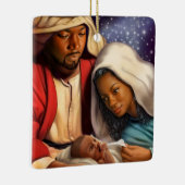 アフリカ系アメリカ人出生アートクリスマスオーナメント セラミックオーナメント (右)