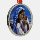 アフリカ系アメリカ人出生アートクリスマスオーナメント メタルオーナメント (右)