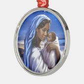 アフリカ系アメリカ人出生アートクリスマスオーナメント メタルオーナメント (左)