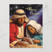 アフリカ系アメリカ人出生アートクリスマスポストカード シーズンポストカード (正面)