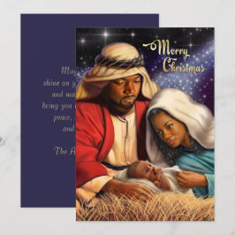 アフリカ系アメリカ人出生アートフラットクリスマスカード シーズンカード