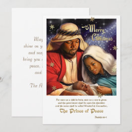 アフリカ系アメリカ人出生アートフラットクリスマスカード シーズンカード
