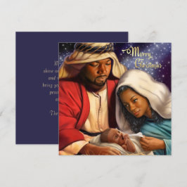 アフリカ系アメリカ人出生アートフラットクリスマスカード シーズンカード
