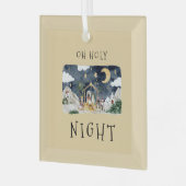 アフリカ系アメリカ人出生クリスマスカード ガラスオーナメント (正面左)