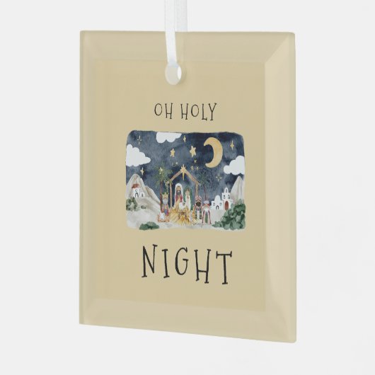 アフリカ系アメリカ人出生クリスマスカード ガラスオーナメント (正面左)