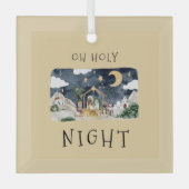 アフリカ系アメリカ人出生クリスマスカード ガラスオーナメント (正面)