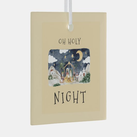 アフリカ系アメリカ人出生クリスマスカード ガラスオーナメント (正面右)