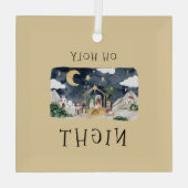 アフリカ系アメリカ人出生クリスマスカード ガラスオーナメント (裏面)