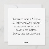 アフリカ系アメリカ人出生クリスマスカード シーズンカード (裏面)