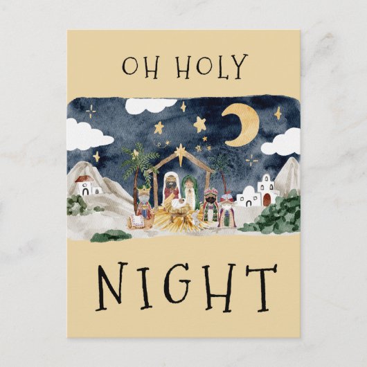 アフリカ系アメリカ人出生クリスマスカード シーズンポストカード (正面)