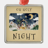 アフリカ系アメリカ人出生クリスマスカード メタルオーナメント (正面)