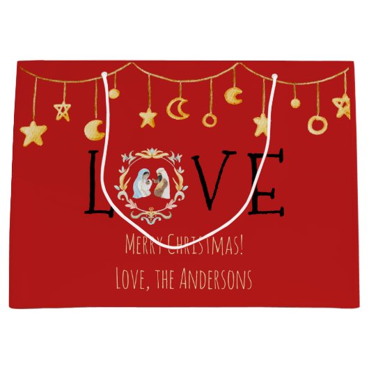 アフリカ系アメリカ人出生クリスマスカード ラージペーパーバッグ (正面)