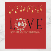 アフリカ系アメリカ人出生クリスマスカード ワインラベル (シングルラベル)