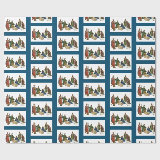 アフリカ系アメリカ人出生シーンクリスマス ラッピングペーパー (フラット)