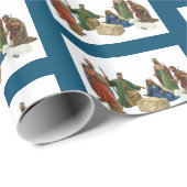 アフリカ系アメリカ人出生シーンクリスマス ラッピングペーパー (ロールコーナー)