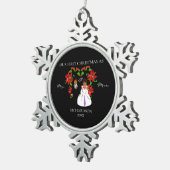 アフリカ系アメリカ人初めてのクリスマスのミスター・アンド・ミセス スノーフレークピューターオーナメント (右)