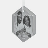 アフリカ系アメリカ人初めてのクリスマスの写真ミスター&ミセス ガラスオーナメント (正面左)