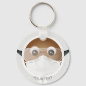 アフリカ系アメリカ人医師・絵文字 キーホルダー (正面)