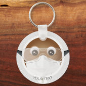 アフリカ系アメリカ人医師・絵文字 キーホルダー (正面)