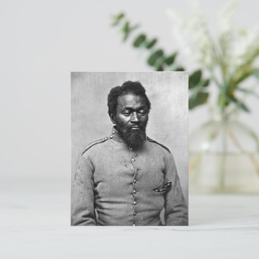 アフリカ系アメリカ人南北戦争兵士、1861 ポストカード (スタンド正面)