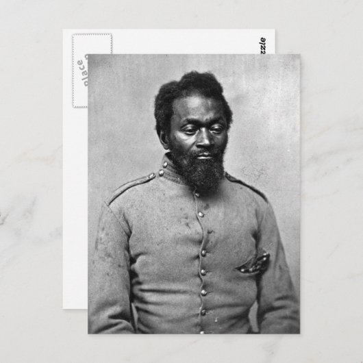 アフリカ系アメリカ人南北戦争兵士、1861 ポストカード (正面/裏面)
