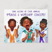 アフリカ系アメリカ人合唱団のコンサート　ホリデー シーズンポストカード (正面)