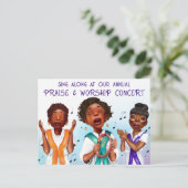 アフリカ系アメリカ人合唱団のホリデーコンサート シーズンポストカード (スタンド正面)