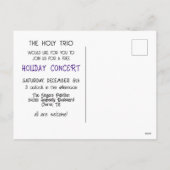 アフリカ系アメリカ人合唱団のホリデーコンサート シーズンポストカード (裏面)