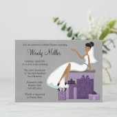 アフリカ系アメリカ人向け ブライズシャワー招待状 招待状 (スタンド正面)