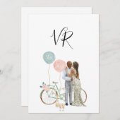 アフリカ系アメリカ人図解入りの、写真付きのカップルがデートを守る セーブザデート (正面/裏面)