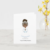 アフリカ系アメリカ人女子聖体拝領カード カード (黄色い花)