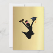 アフリカ系アメリカ人女子金ゴールド卒業 招待状 (裏面)