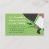 アフリカ系アメリカ人女性がナイフハーブを作る可愛い 名刺 (裏面)