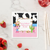 アフリカ系アメリカ人女性のカーボーイウェスタン誕生日パーティー スタンダードカクテルナプキン (インサイチュ)